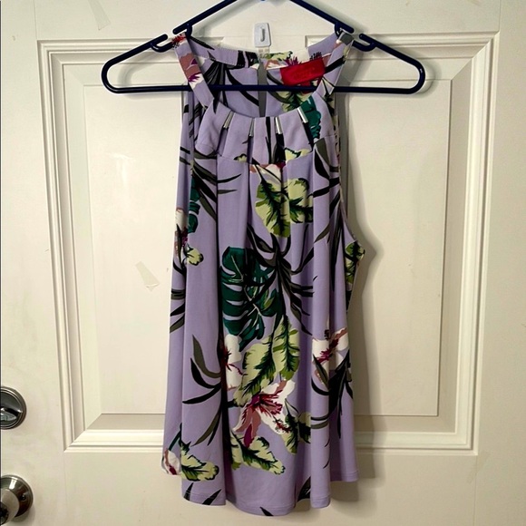 EUC Women’s Jennifer Lopez Floral Sleeveless Blouse - Picture 1 of 5